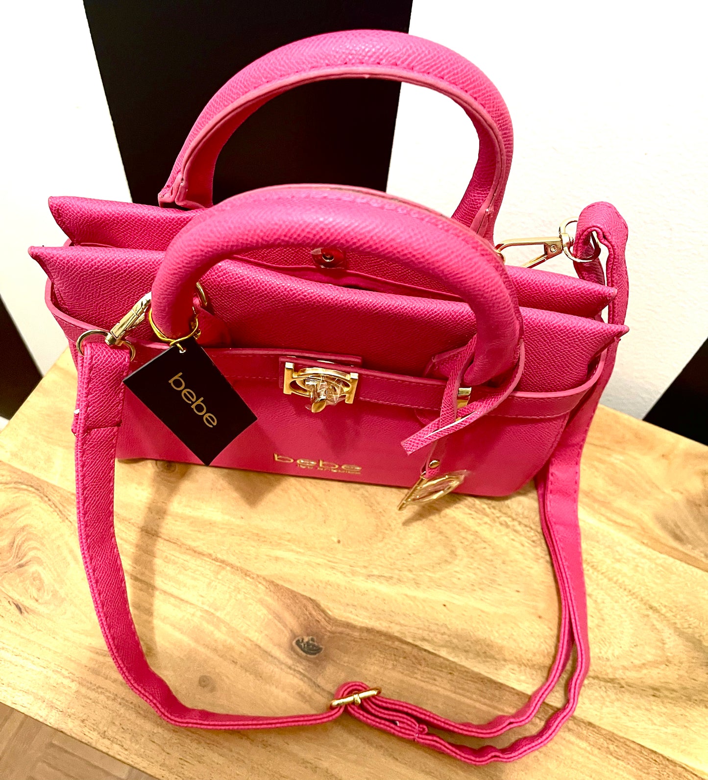 Bebe Crossbody Satchel- Hot Pink