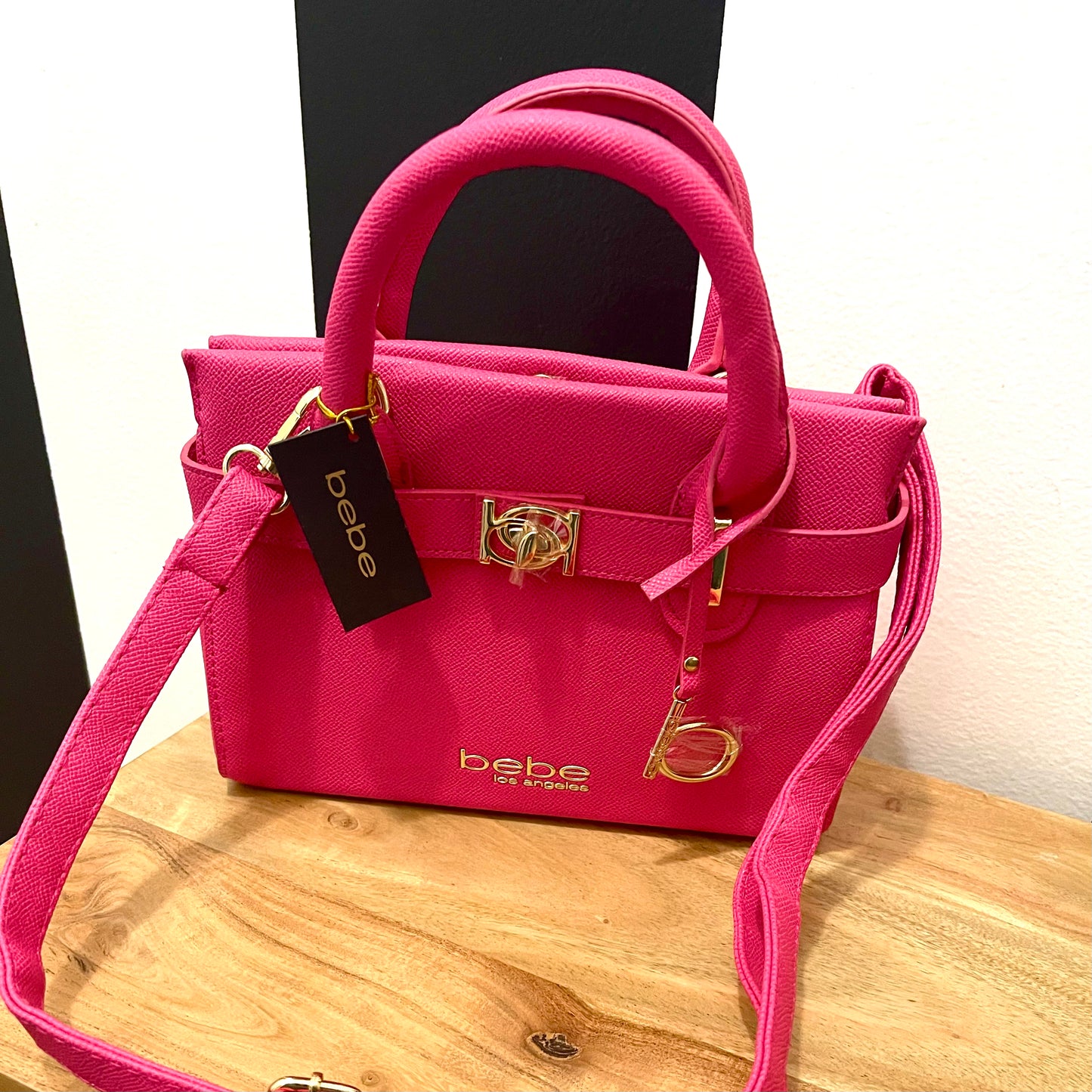 Bebe Crossbody Satchel- Hot Pink