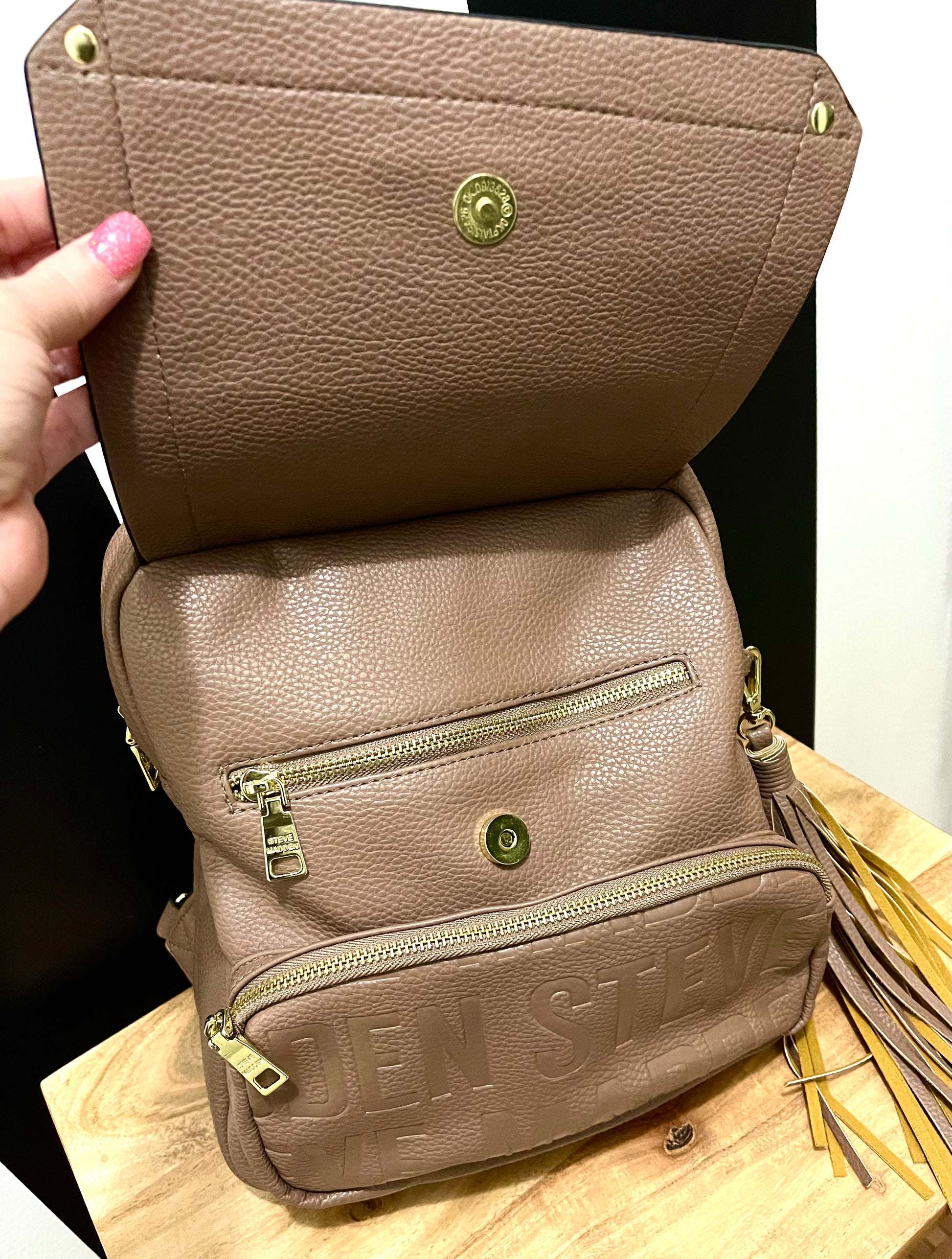 brown leather steve madden backpack Steve Madden Mini Backpack – black-willow-designs